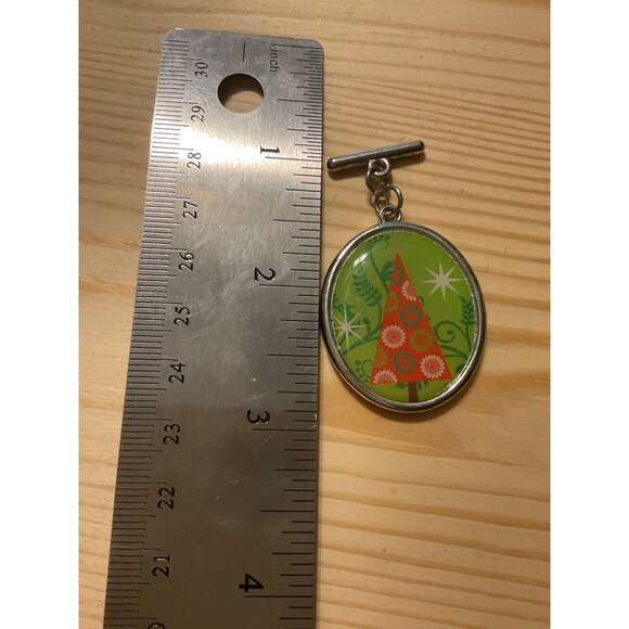 Christmas Tree Double-Sided Pendant Brooch Pin Charm - Picture 3 of 3